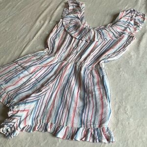Poof! New York stripped woman’s romper Size S.